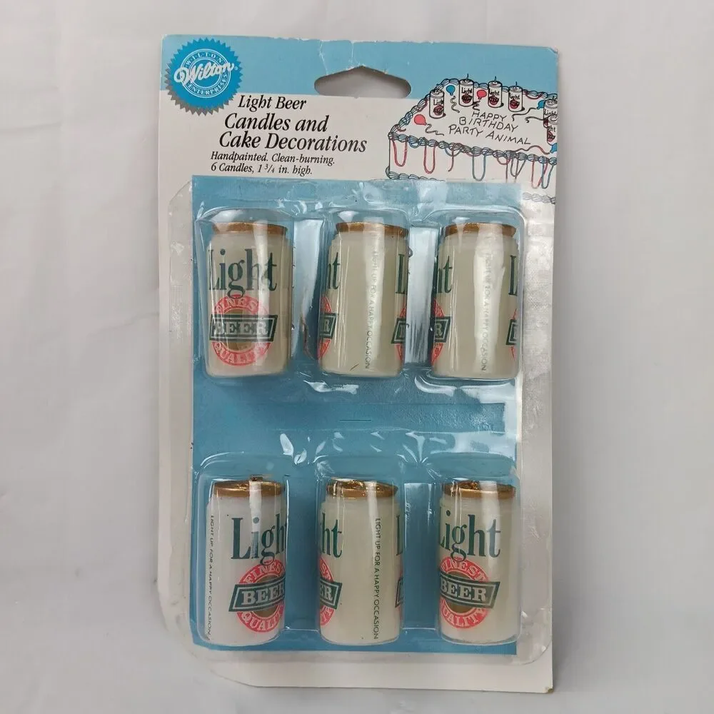Wilton Light Beer Birthday Cake Candles Novelty Beer Can Shape Novelty 1993